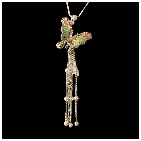 Metallic Colorful Crystal Butterfly Set - Picture 6 of 10